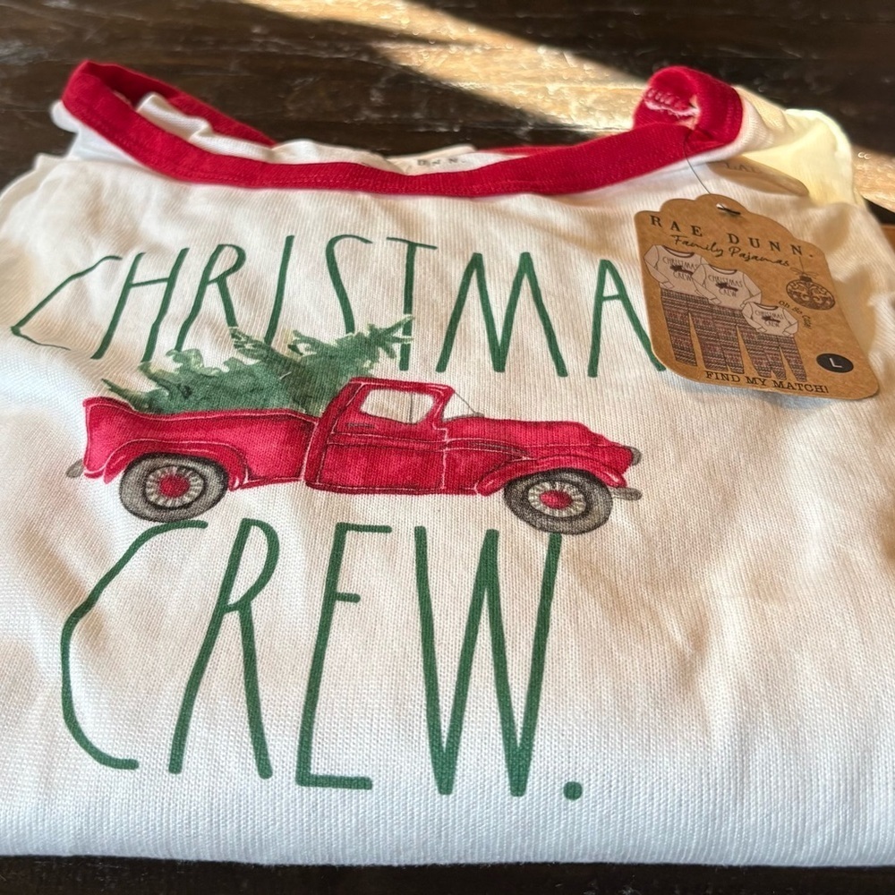 Rae Dunn Women’s Long Sleeve Tee/Pants- Red and Green Christmas PJ’s